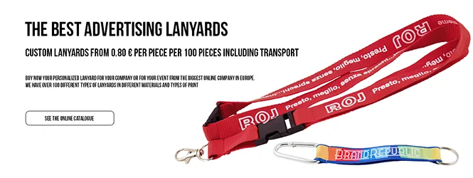 Custom lanyards with company logo in various finishes and colors