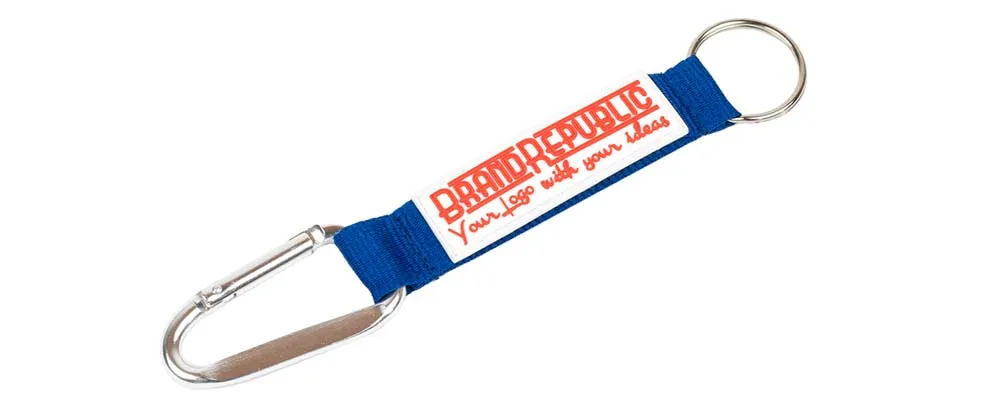 Carabiner Keychain with PVC Label - Image 1